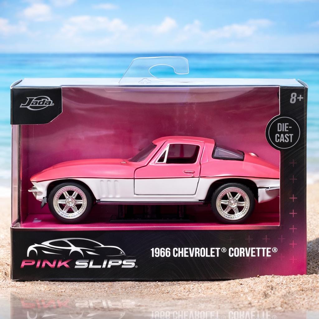 Jada 1966 Chevrolet Corvette Diecast Model, Pink Slips 1:32 Scale