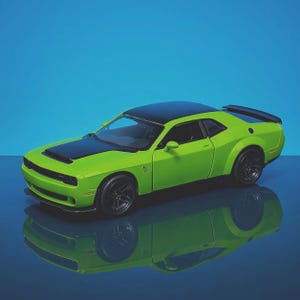 2023 Dodge Challenger SRT Demon Diecast Model - Green Black Collector Car (1:34 Scale)