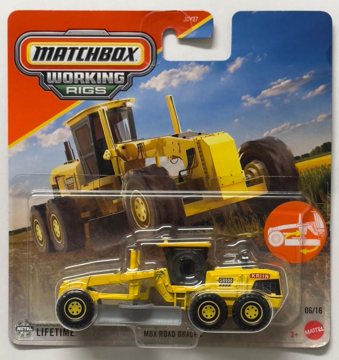 Matchbox Yellow Rigs Matchbox Road Grader, Working Rigs Series, Yellow Diecast Model - Etsy ...