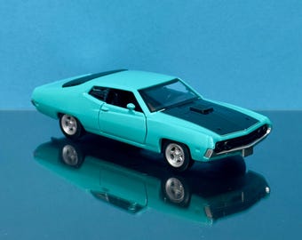 MSZ 1970 Ford Torino Cobra Aqua Metallic Muscle Car Diecast Model