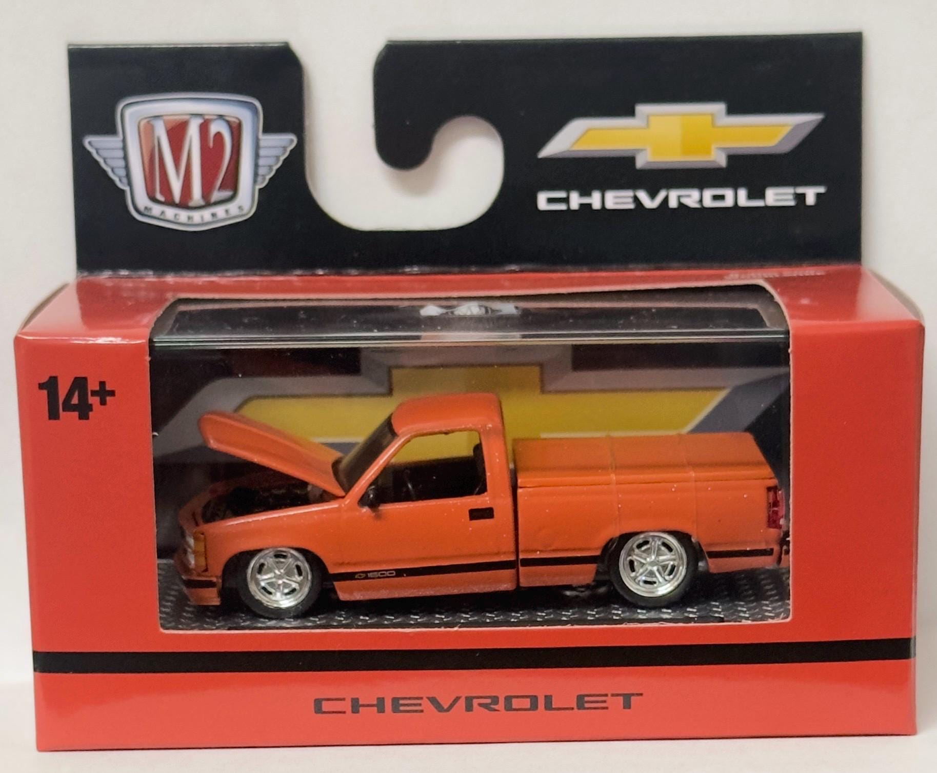 M2 Machines 1993 Chevrolet C1500 Pickup: Metallic Orange, Chrome