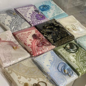 5 Stück Gebetsteppich mit Transparenter Tasche I Gebetsteppich I Islamisches Geschenk I Eid Gastgeschenke I Geschenk Gastgeschenke I Muslimische Geschenke I Mawlid Geschenke I Partybevorzugung