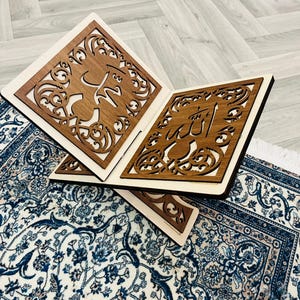 Laser Cut Wooden Book Stand, Quran Holder, Islamic Decor, Religious Gift