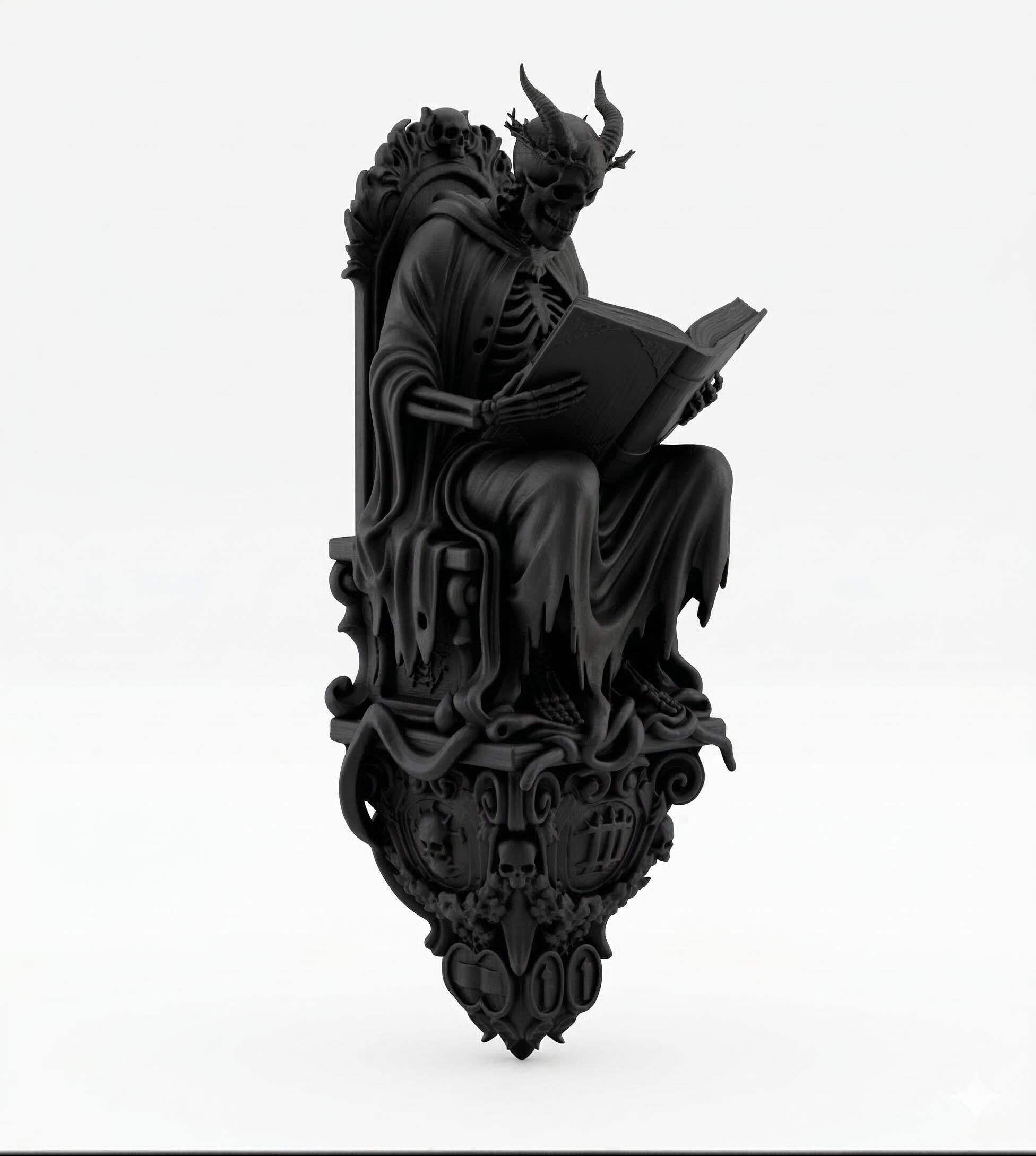 Demon Scholar Shelf – STL File for 3D Printing – Gothic Wall Decor With ...