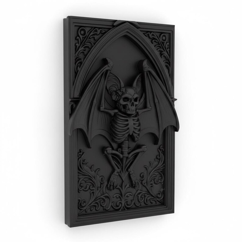 Gothic Bat Skeleton – STL File for 3D Printing | Horror Wall Decor ...