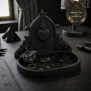 Gothic Sacred Heart Jewelry Tray – Dark Decor – 3D Print STL File