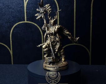 CERNUNNOS - DIOS CELTA - mitología - estatua - dios con cuernos - Galia - deidad - altar - decoración - hogar