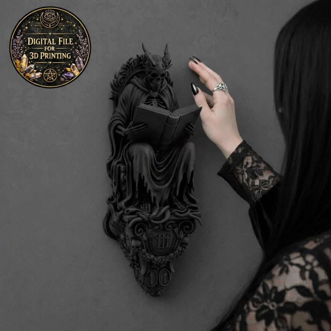 Demon Scholar Shelf – STL File for 3D Printing – Gothic Wall Decor With ...