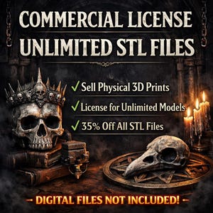 Licenza Commerciale Unlimited STL – Vendita Prodotti Fisici – valido per File Passati e Futuri - file digitali non inclusi - Sconto 35% STL