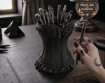 Portalápices gótico, organizador de ramilletes victoriano, archivo STL para impresión 3D