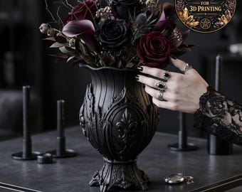 Gotisk barockvas elegant heminredning mörk häxig blomhållare STL-fil för 3D-utskrift