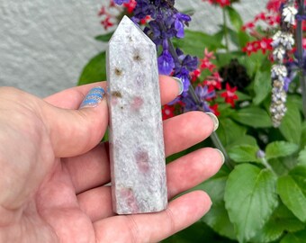 Pink Tourmaline Tower - Radiant Gemstone Obelisk for Emotional Healing & Love, Handcrafted Crystal Point, Serene Energy Decor Piece