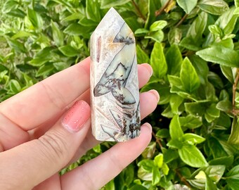 Captivating Cappuccino Agate Tower | Unique Brown and Cream Striped Mineral | Perfect for Home Decor, Healing, and Collectors