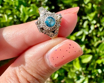 Sterling Silver Blue Topaz Size 7 Ring Secrets Unveiled: Sterling Silver Blue Topaz Poison Ring (Size 7)