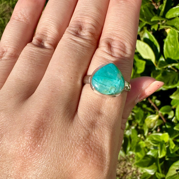 Stunning Amazonite Ring in Sterling Silver, Size 10.25 - Elegant Handcrafted Gemstone Jewelry, Perfect Gift for Special Occasions