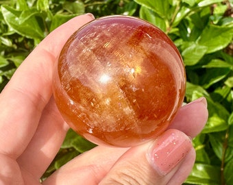 Beautiful Honey Calcite Sphere - Perfect for Crystal Healing and Home Decor, Radiate Warm Energy with Natural Calcite Ball