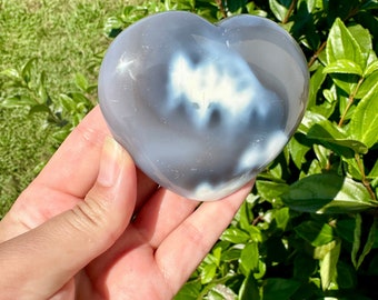 Orca Agate Heart - Dive into Emotional Healing and Oceanic Serenity, Perfect for Love and Calmness, Ideal for Meditation and Romantic Decor