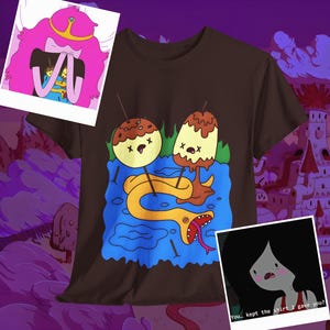 Hora de Aventuras - Camiseta de Marceline Rock Snake - Princesa Chicle, Camiseta Marceline PB, Top Gráfico Unisex, Regalo de Dibujos Animados, Presente, Camisa