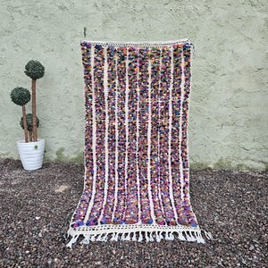STUNNING BENIOURAIN RUG, Moroccan Rug,Sheep Wool Rug,Geometric Rug,MILTICOLORRug,Handmade Rug,Berber Rug,Azilal Rug,Handwoven Wool Rug
