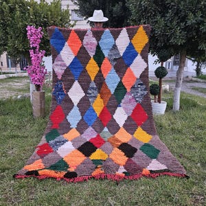 Marokkanischer Teppich für Schlafzimmer; Wollteppich; Boujaad Teppich; Getufteter Teppich, Schafwollteppich, Handgewebter Teppich