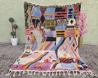 Geometric Berber Wool Rug – Handwoven Moroccan Beni Ourain