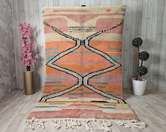 Tappeto marocchino in lana annodato a mano, design berbero