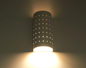 10 inch open geperforeerde keramische wandlamp: handgemaakte stervormige verlichting