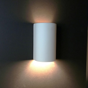 7.5" Ceramic Wall Light, Half Cylinder - open Top - Handmade, Dimmable comparable