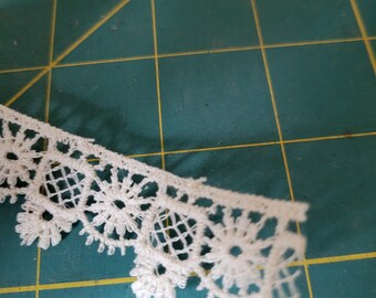 Dentelle picot en coton, 5 mètres, vintage