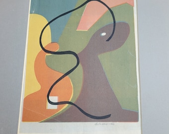 Modern Silkscreen Print, Original art 1948