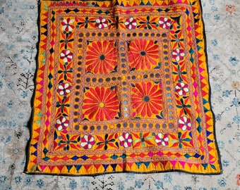 Indian embroidered throw,vintage wall hanging