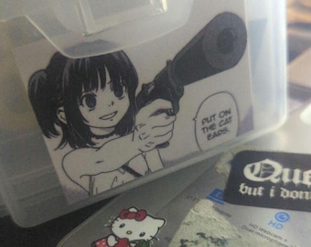 put on the cat ears sticker