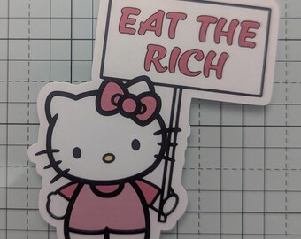 eat the rich kitty sticker