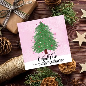 Beautiful Christmas card  &quot;Believe in the magic of Christmas”, digital download, printable at home