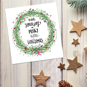 Weihnachtskarte „Have yourself a Merry little Christmas“, digitaler Download, zum selbst ausdrucken