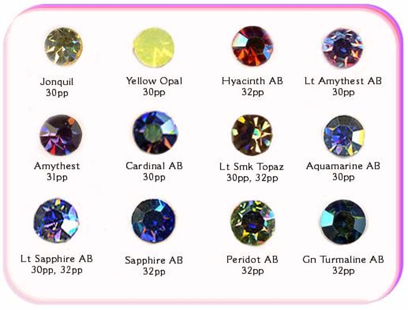 Vintage Size: 32pp Choose Color Swarovski Crystal Rhinestones Foiled ...