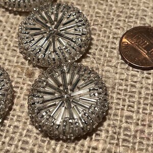 Beaded BUTTONS Vintage 1950&#39;s 2 sizes 33mm or 27mm