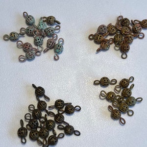 Vintage metal 5mm filigree ball connector, choose plating, 10 pieces