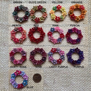 FLOWER GARLAND in COLORS Japan 1950&#39;s Hand Painted 45mm Vintage Authentic Celluloid