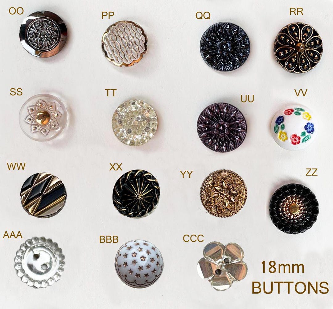 Vintage Stock GLASS Buttons 18mm Choose Style Made in EUROPE/ Vintage ...