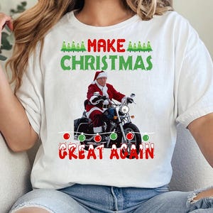 Trump Make Christmas Great Again - Humorous Trump Christmas T-Shirt Design Clipart Illustration, Digital Download, Sublimation PNG