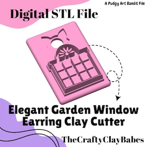 Elegant Garden Window Digital STL File Polymer Clay Cutter 3D Printing File | Clay Earring Cutter File For 3D Printing | Commercial Use
