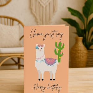 Boho Llama Birthday Card | Printable Alpaca Birthday Card | Funny Bohemian Birthday Card | Instant Download | Cute Animal Card