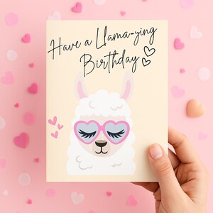 Llama Birthday Card Printable | Funny Folded Birthday Card for Kids or Friends | Digital Download Cute Llama Greeting Card