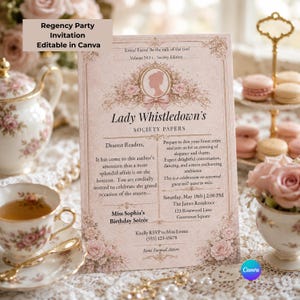 tea party invitation editable