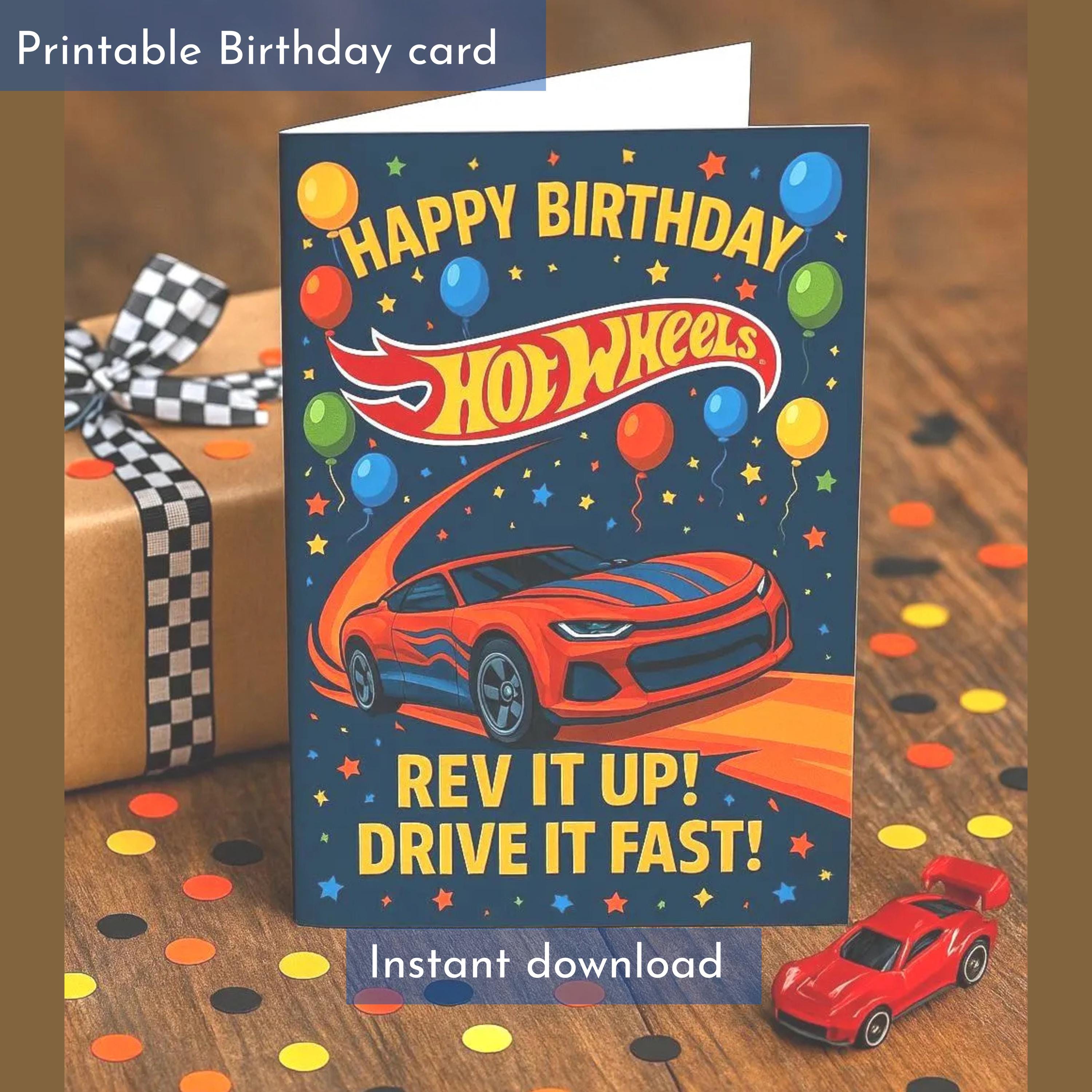 Personalised Hot Wheels Birthday Card - Etsy