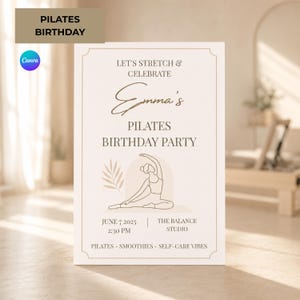 wellness birthday invitation editable canva self care party