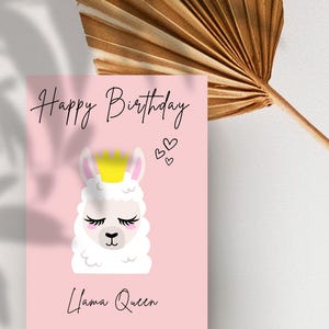 Boho Llama Birthday Card | Printable Alpaca Birthday Card | Funny Bohemian Birthday Card | Instant Download | Cute Animal Card