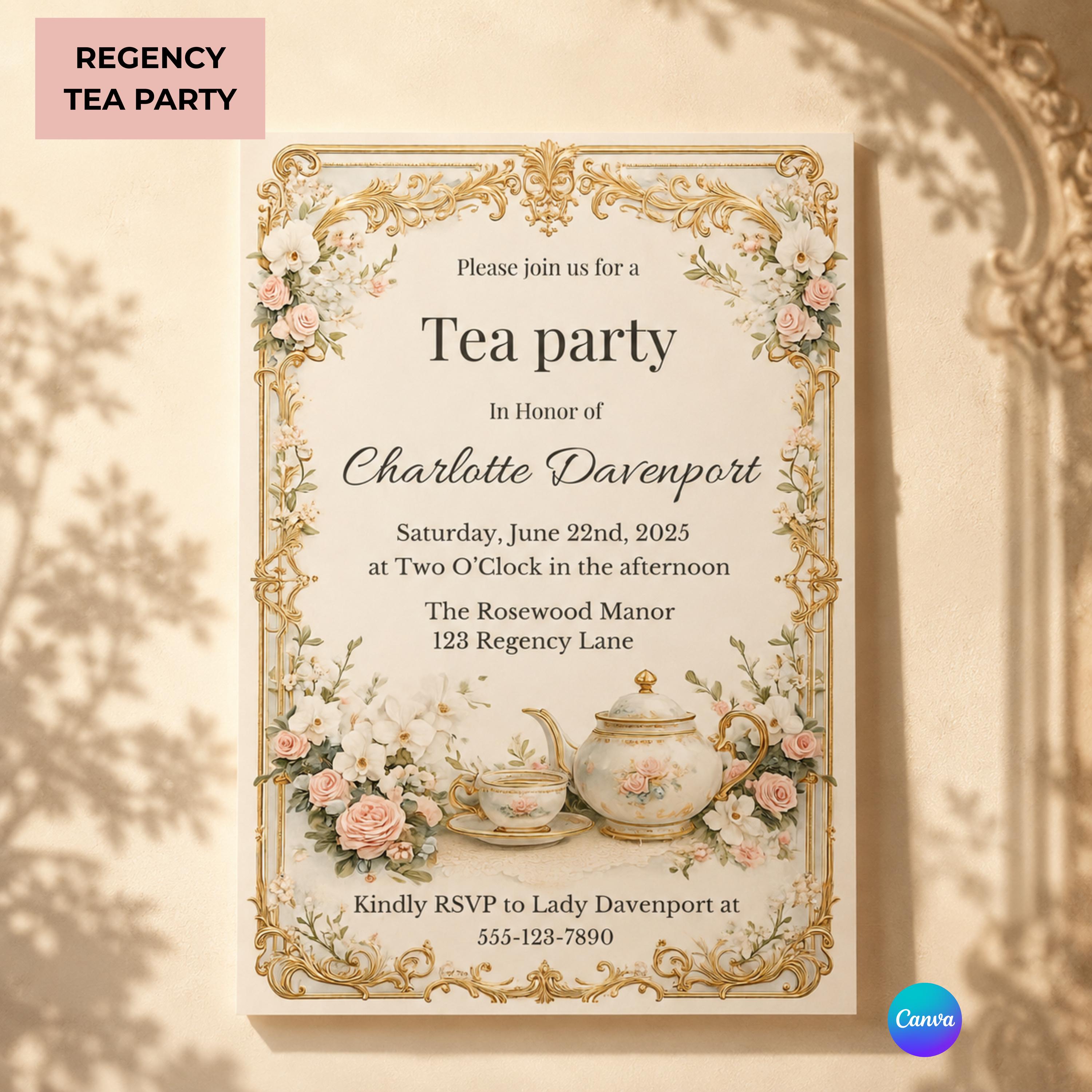 English garden tea party birthday invitation - Etsy 日本
