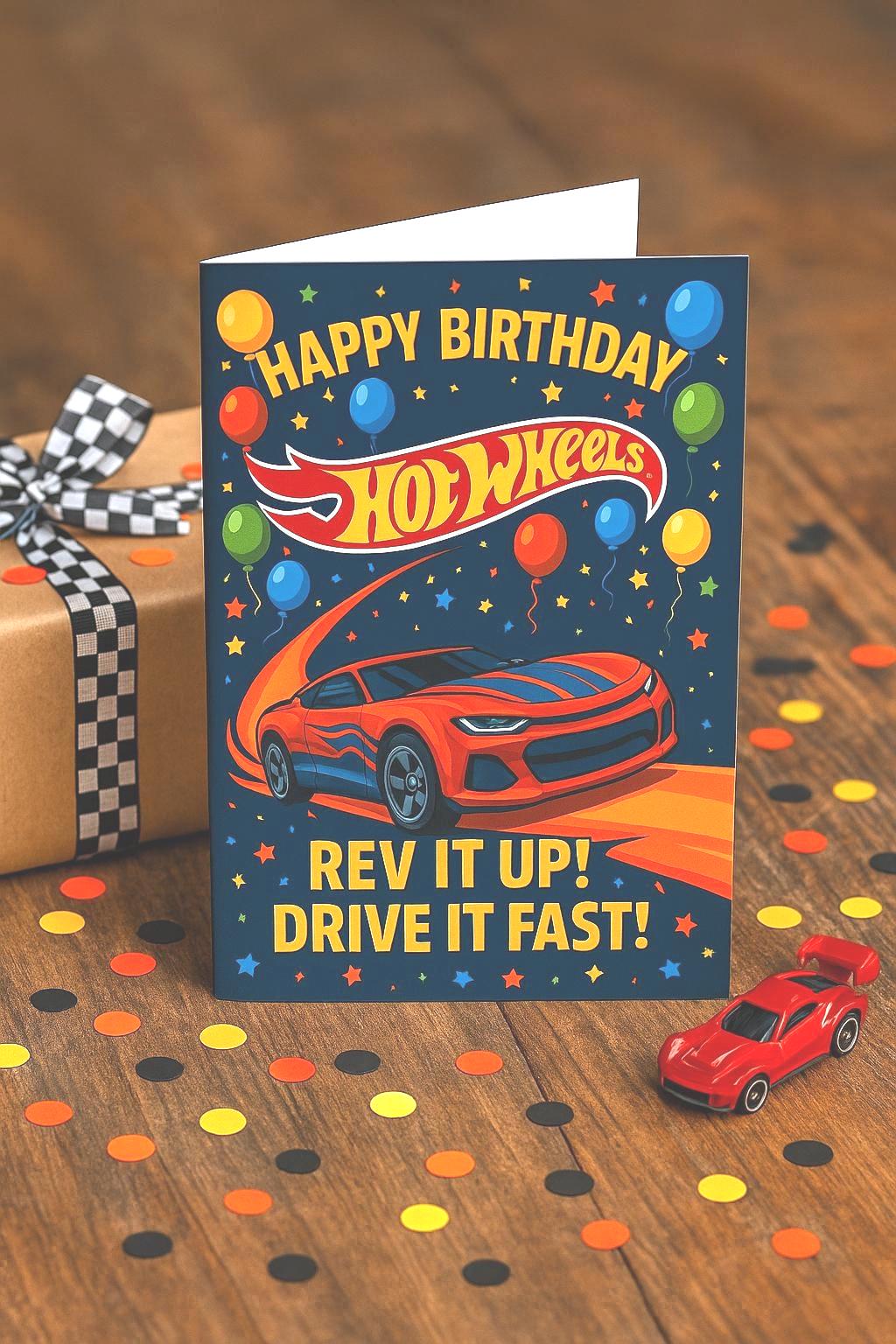 Personalised Hot Wheels Birthday Card - Etsy